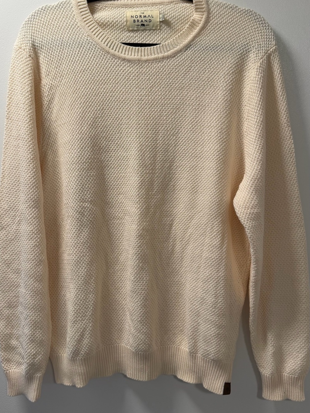 The Normal Brand Cream Crewneck Knit Sweater